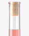 Clear Glass Pink Wine Bottle With Cork Mockup