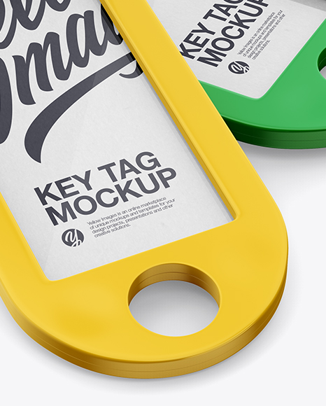 Two Matte Key Tags Mockup