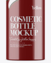 Glossy Cosmetic Bottle With Pump Mockup - Half Side View Glossy Cosmetic Bottle With Pump Mockup - Half Side View