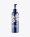 Matte Cosmetic Bottle With Pump Mockup - Half-Side View
