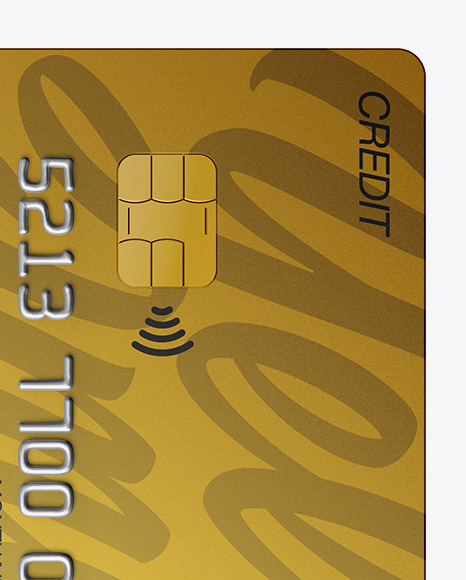 Matte Plastic and Metallic Credit Cards Mockup - Front View