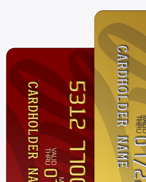 Matte Plastic and Metallic Credit Cards Mockup - Front View