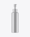 Metallic Cosmetic Bottle With Pump Mockup - Half-Side View