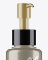 Metallic Cosmetic Bottle With Pump Mockup - Half-Side View