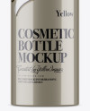 Metallic Cosmetic Bottle With Pump Mockup - Half-Side View