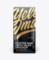 16oz Glossy Coffee Bag Mockup - Front View