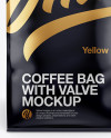 16oz Glossy Coffee Bag Mockup - Front View