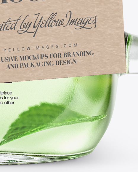 Closed Mason Jug with Straw and Label Mockup (Mojito)
