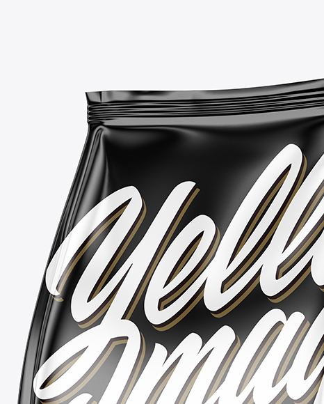 Glossy Food Bag Mockup - Half Side View