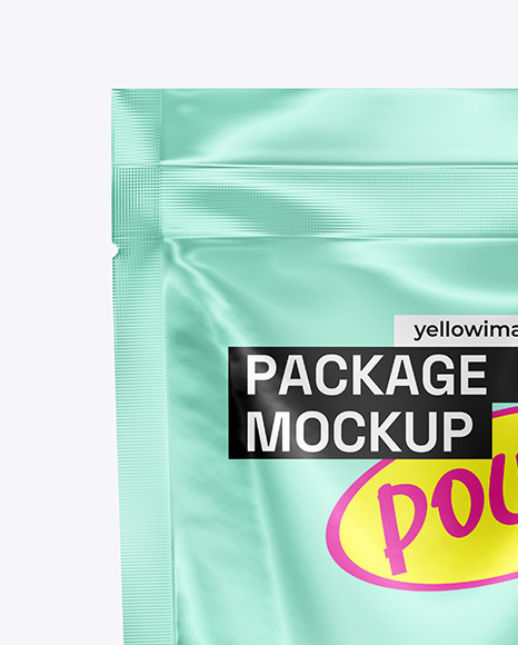 Glossy Metallic Pouch Mockup