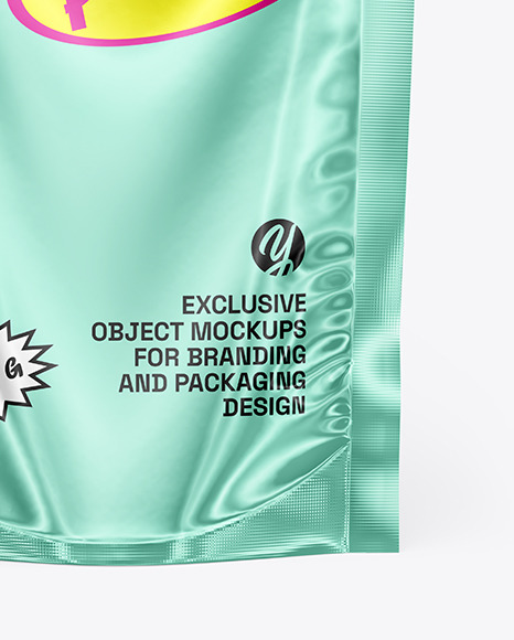 Glossy Metallic Pouch Mockup