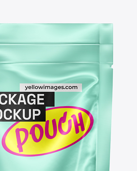 Glossy Metallic Pouch Mockup