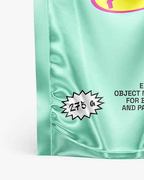 Glossy Metallic Pouch Mockup