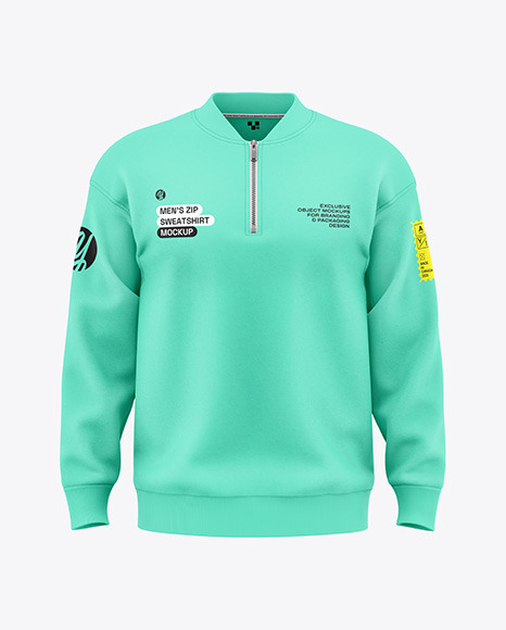 Men’s Zip Sweatshirt Mockup - Front View