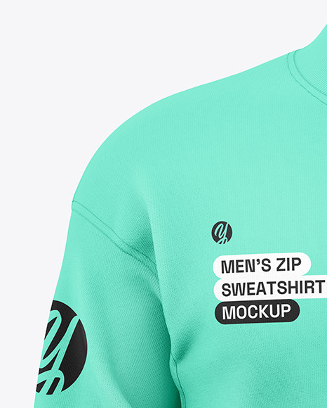 Men’s Zip Sweatshirt Mockup - Front View