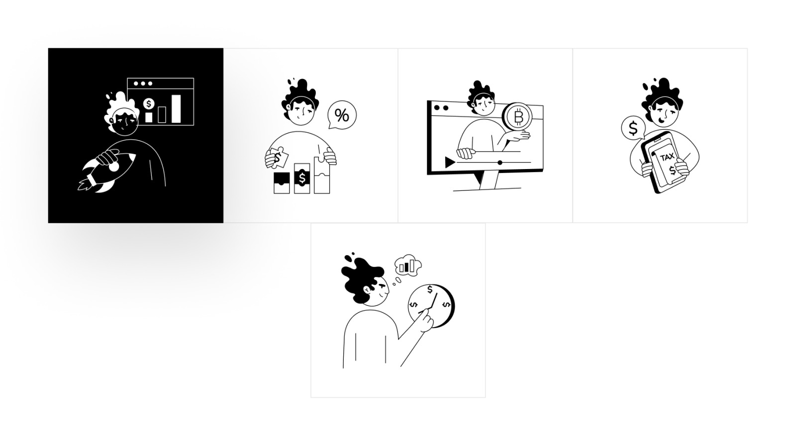 Stock Market Mini Illustrations Stock Market Mini Illustrations