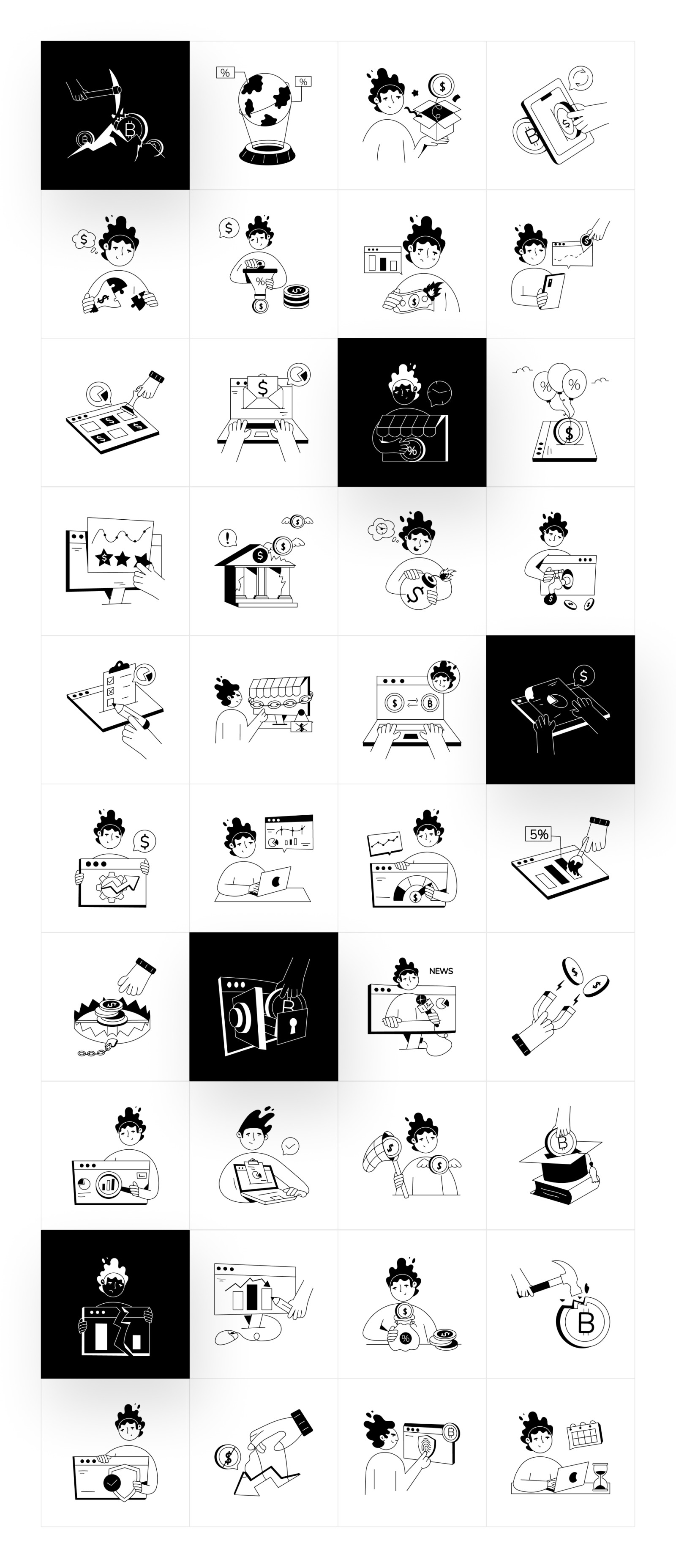 Stock Market Mini Illustrations Stock Market Mini Illustrations