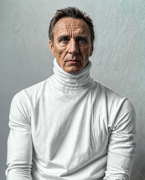 A Man Wearing a Turtleneck Mockup