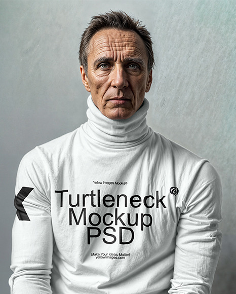A Man Wearing a Turtleneck Mockup