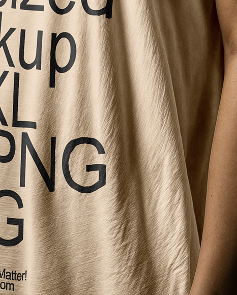 Woman with Long Hair Wearing an Oversized T-shirt Mockup