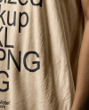 Woman with Long Hair Wearing an Oversized T-shirt Mockup
