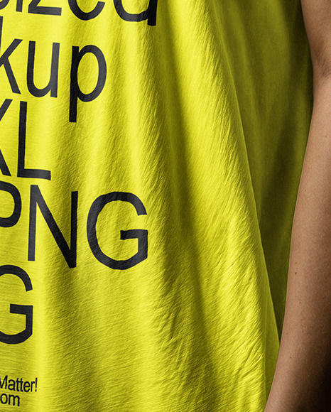 Woman with Long Hair Wearing an Oversized T-shirt Mockup