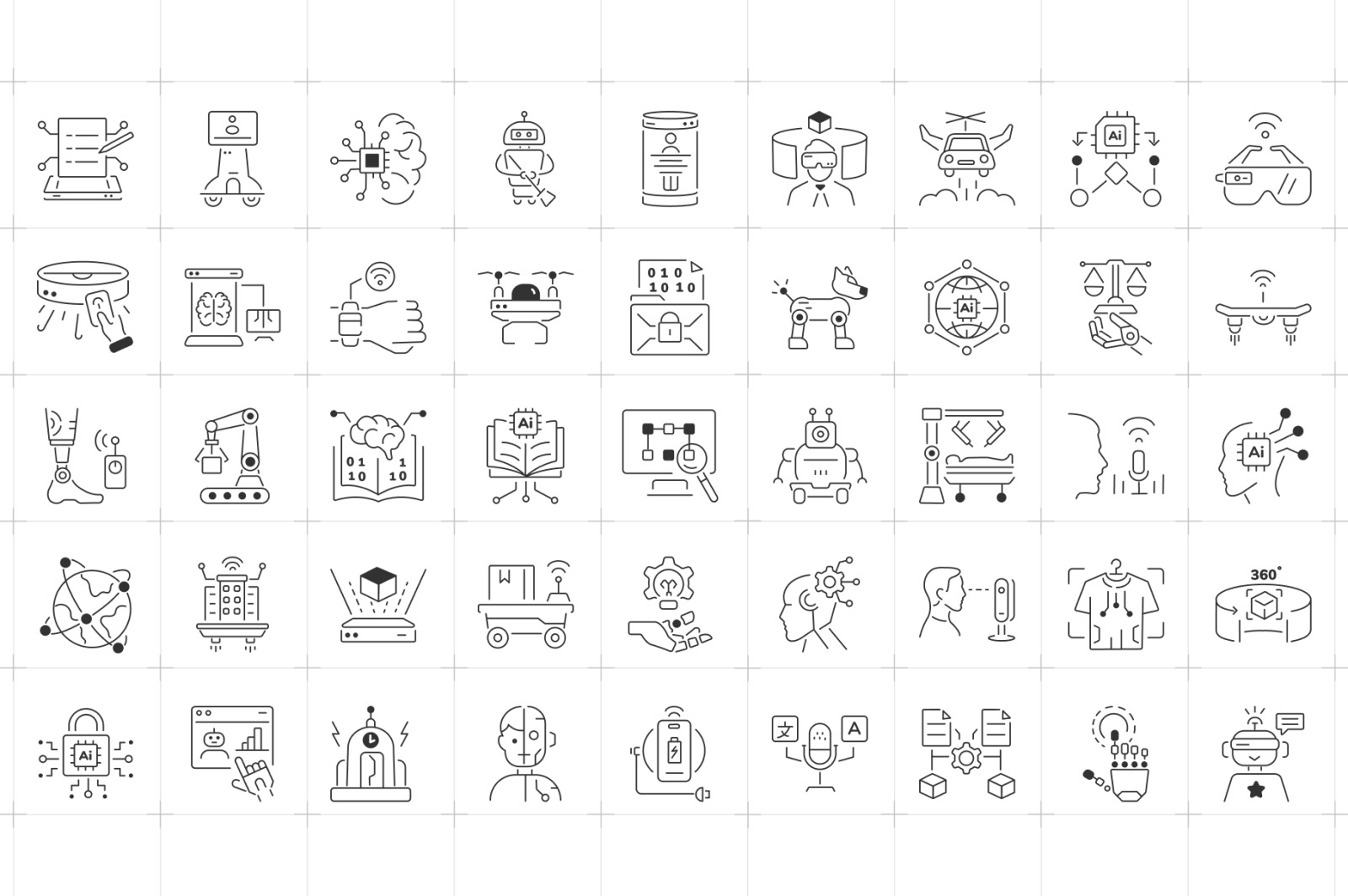 Artificial Intelligence Icons Artificial Intelligence Icons