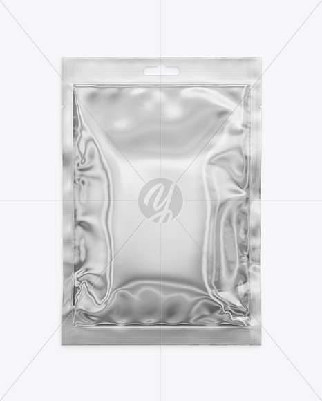 Glossy Metallic Sachet Mockup