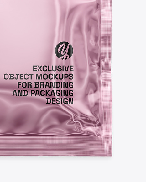 Glossy Metallic Sachet Mockup