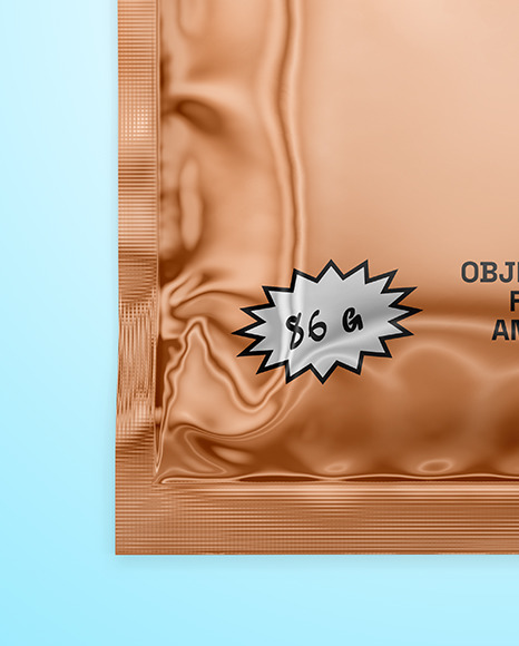 Glossy Metallic Sachet Mockup