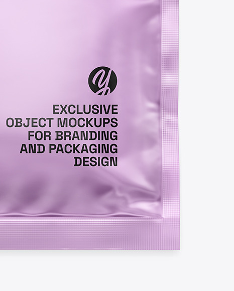 Matte Metallic Sachet Mockup