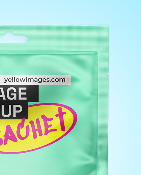 Matte Metallic Sachet Mockup