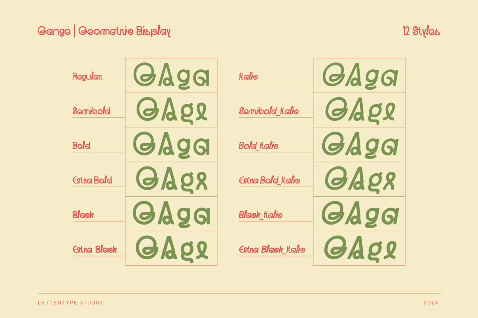 Gange | Geometric Display Sans Serif