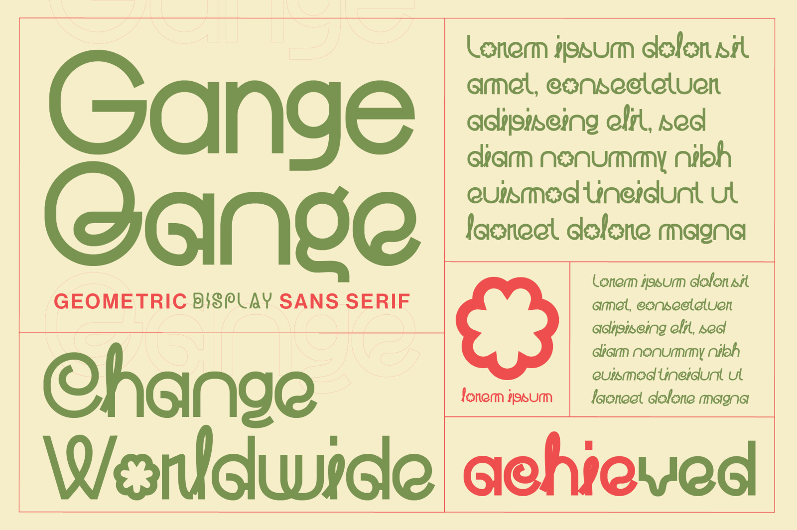 Gange | Geometric Display Sans Serif