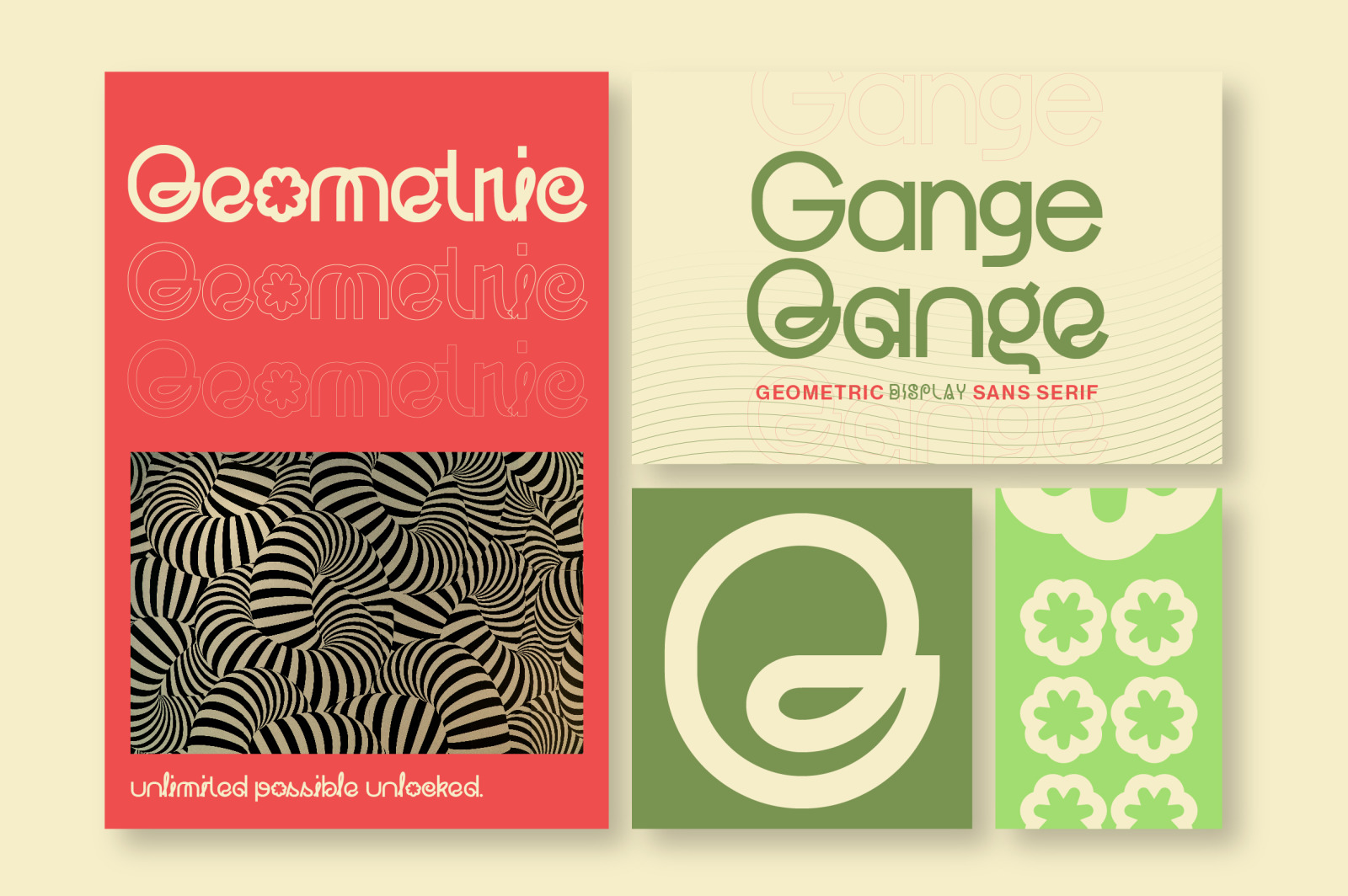 Gange | Geometric Display Sans Serif