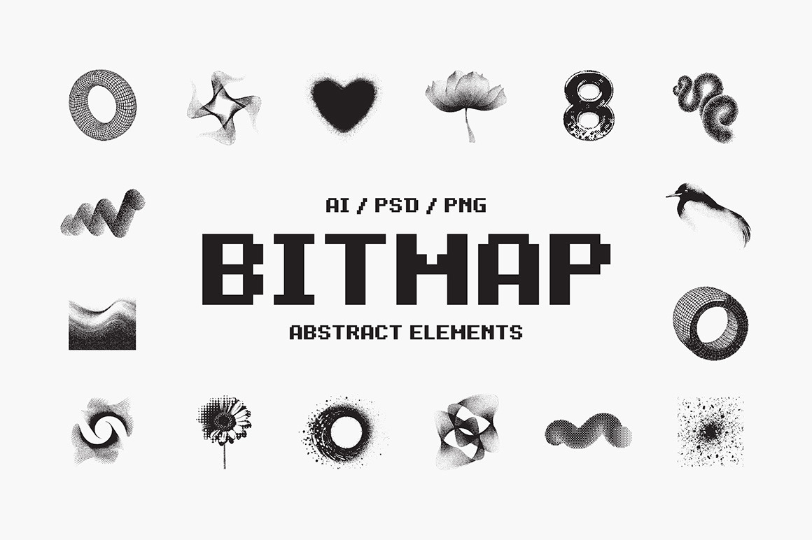 Abstract Dither Bitmap Vector Elements Abstract Dither Bitmap Vector Elements