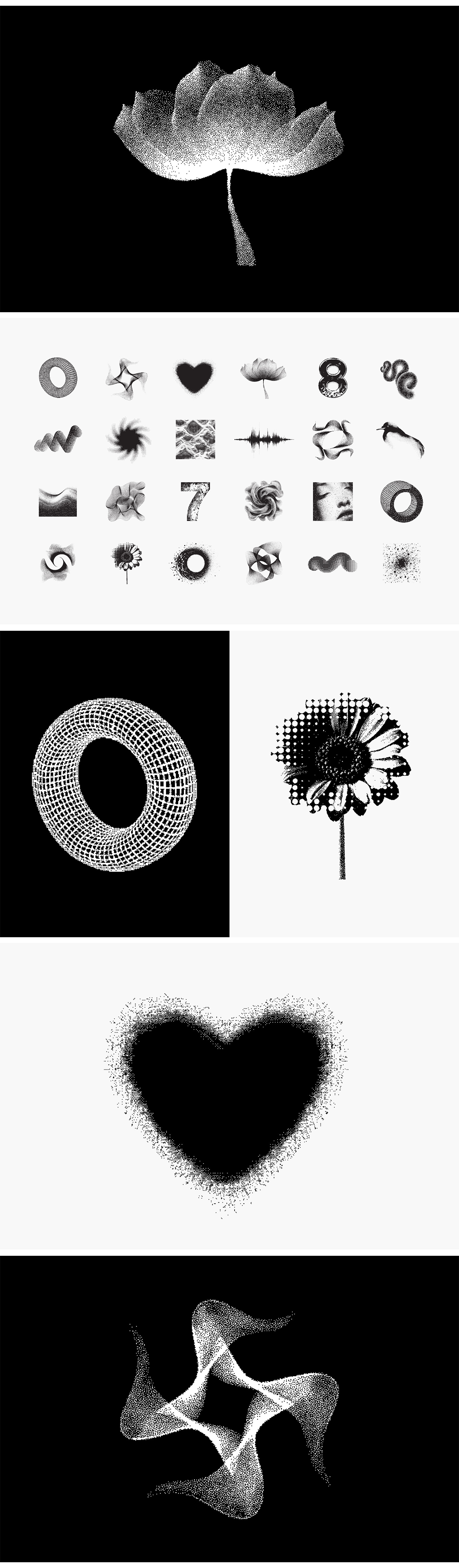 Abstract Dither Bitmap Vector Elements Abstract Dither Bitmap Vector Elements