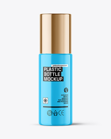 Glossy Cosmetic Bottle with Pump Mockup