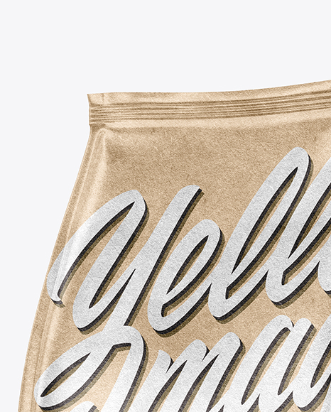 Kraft Paper Food Bag Mockup - Half Side View