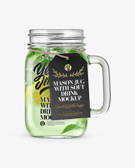 Opened Mason Jug with Mojito Mockup - Free Download Images High Quality