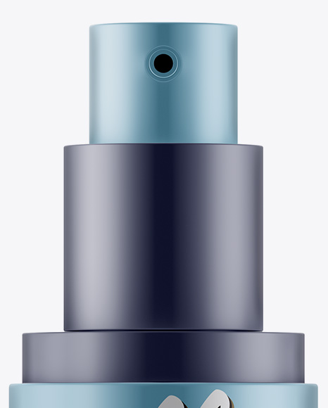 Matte Metallic Cosmetic Spray Bottle Mockup - Front View