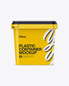 Glossy Plastic Container Mockup - Front View