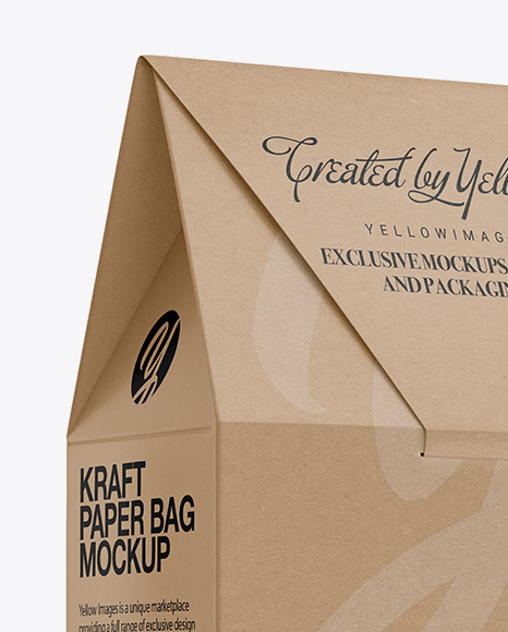 Kraft Box Mockup - Half Side View