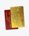 Matte Plastic and Metallic Credit Cards Mockup - Half Side View