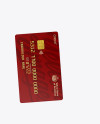 Matte Plastic and Metallic Credit Cards Mockup - Half Side View