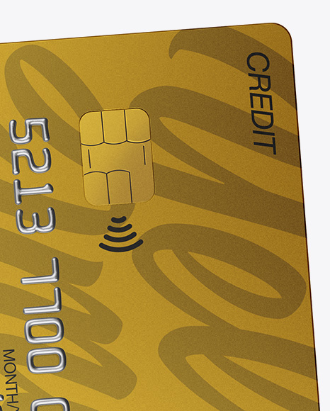 Matte Plastic and Metallic Credit Cards Mockup - Half Side View