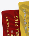 Matte Plastic and Metallic Credit Cards Mockup - Half Side View