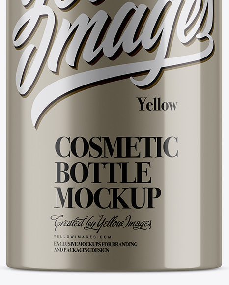 Metallic Cosmetic Spray Bottle Mockup - Half Side View