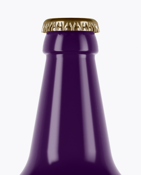 Glossy Ceramic Beer Bottle Mockup