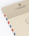 Opened Paper Envelope Mockup - Back Half Side View (High-Angle Shot)